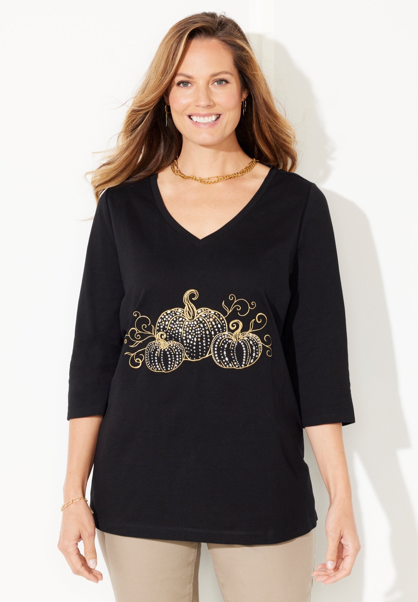 V-Neck Graphic Top image number 0