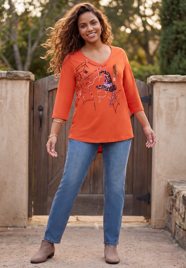 V-Neck Graphic Top image number 2