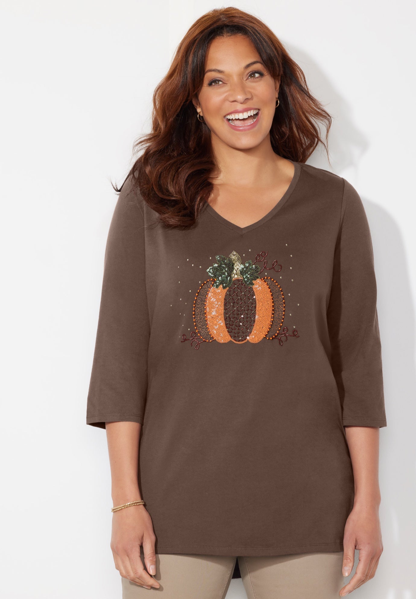 V-Neck Graphic Top image number 0