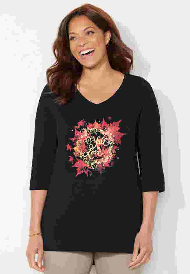 V-Neck Graphic Top image number 0