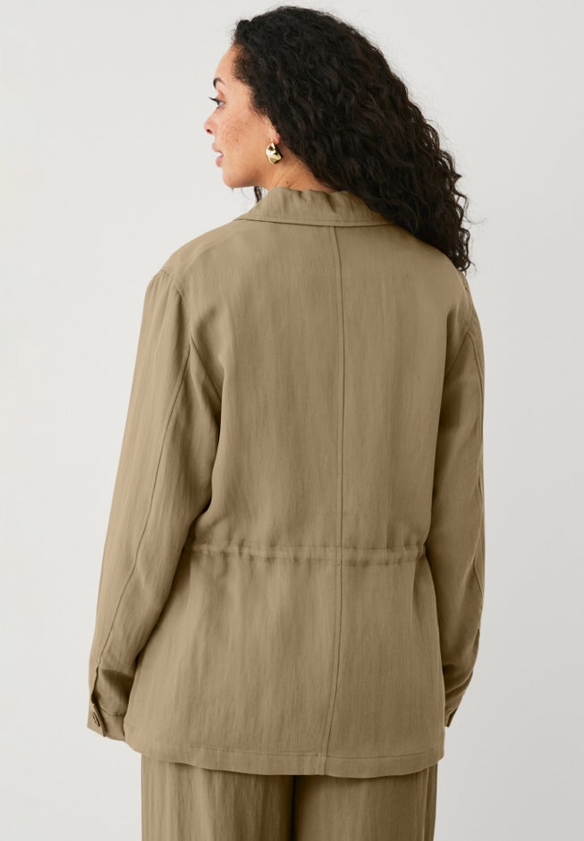 Adjustable Waist Button Front Jacket image number 1