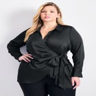 Goldi Satin Wrap Blouse image number 0