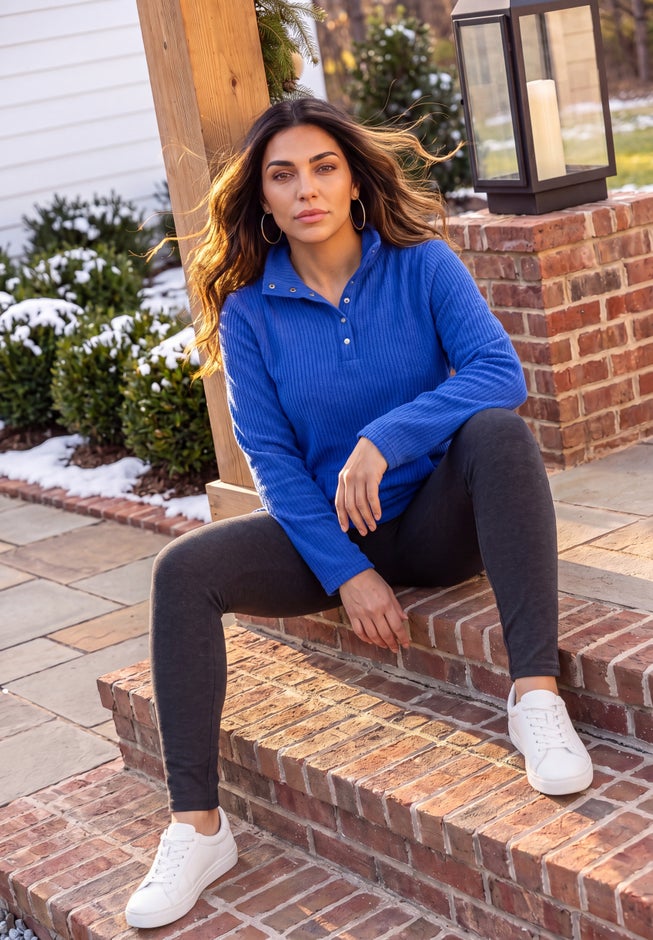 Brushed Rib Cozy Top image number 1