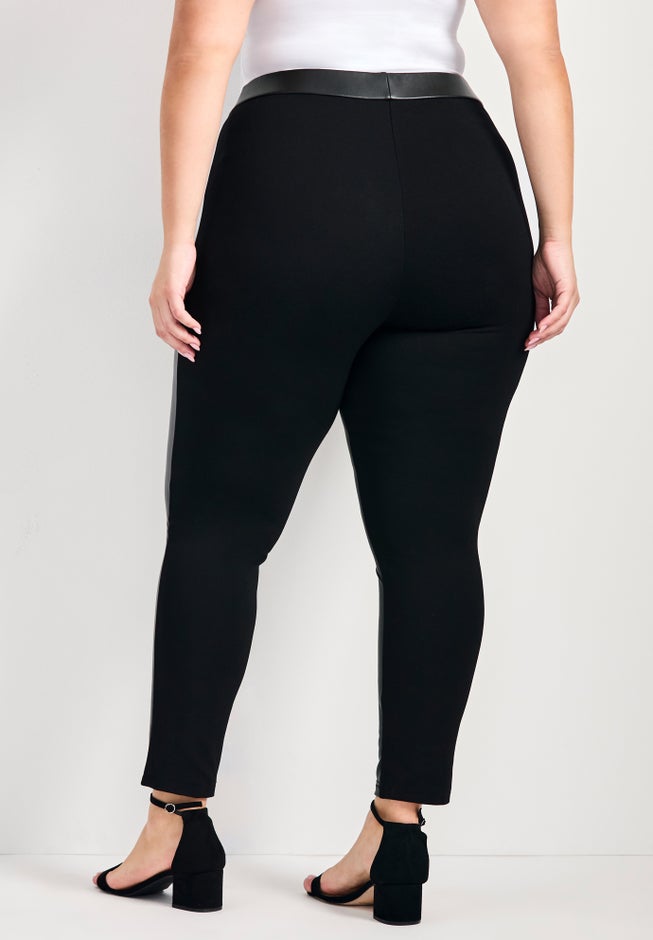 Vegan Leather & Ponte Pant image number 1