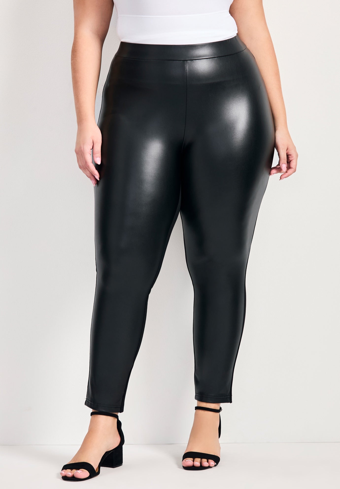 Vegan Leather & Ponte Pant image number 0