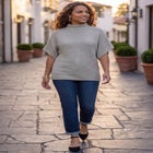 Cashmiracle&trade; Mockneck Pullover Ribbed Sweater image number null