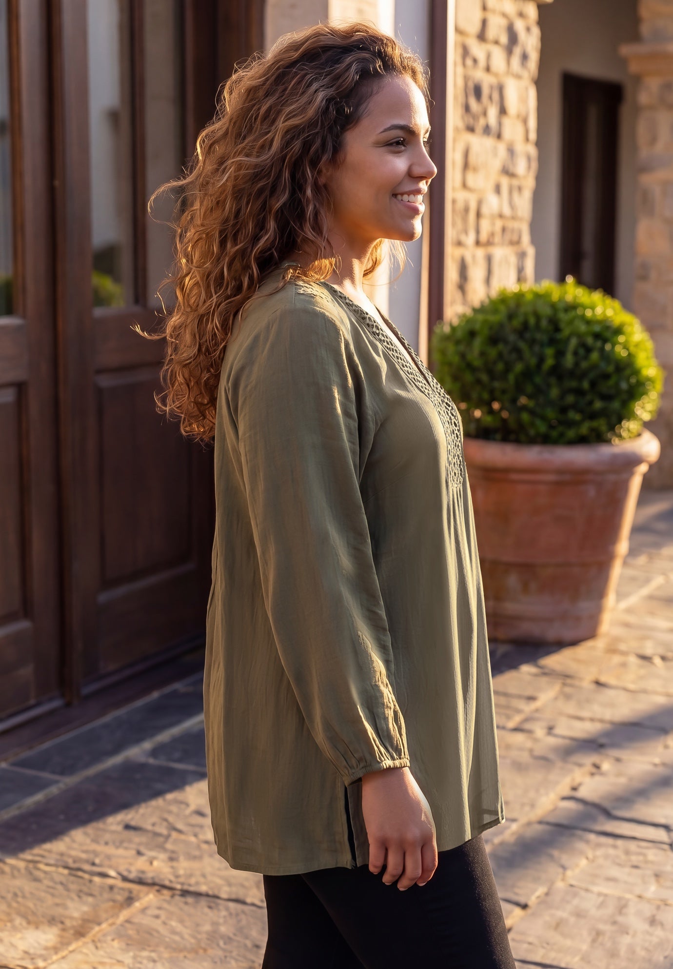 Phoebe Smocked Peasant Blouse image number 2