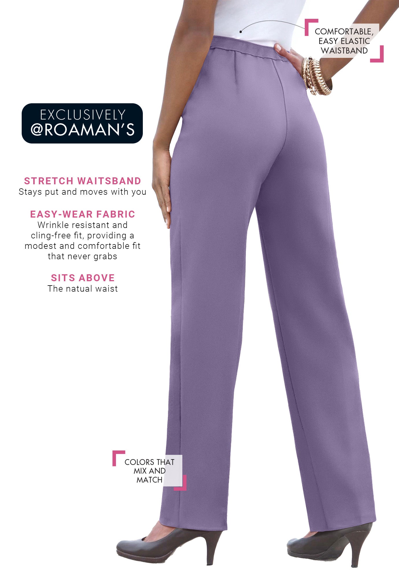 Plus Size Classic Bend Over&reg; Structured Straight Leg Pull-On Pant image number 1