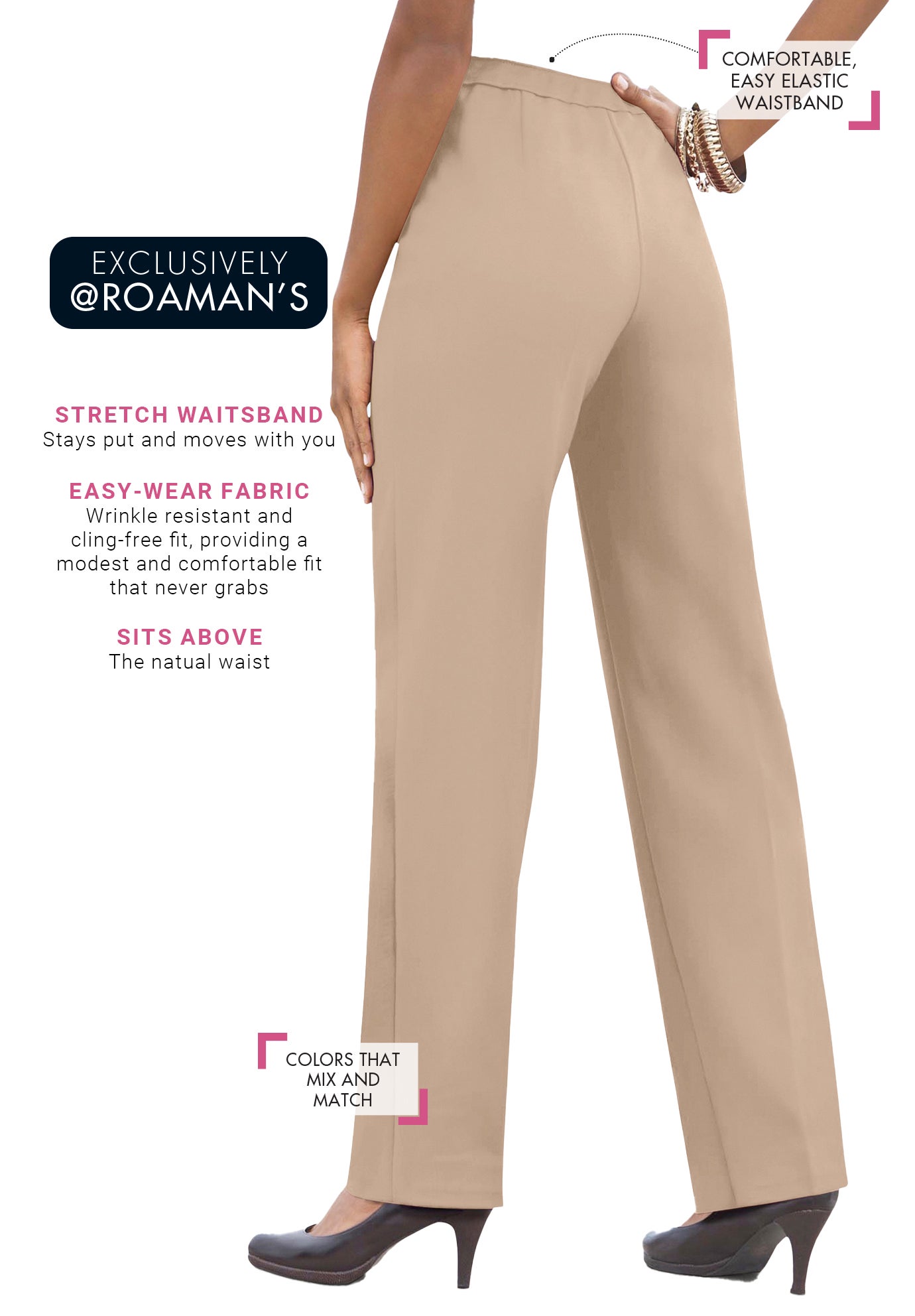 Plus Size Classic Bend Over&reg; Structured Straight Leg Pull-On Pant image number 0