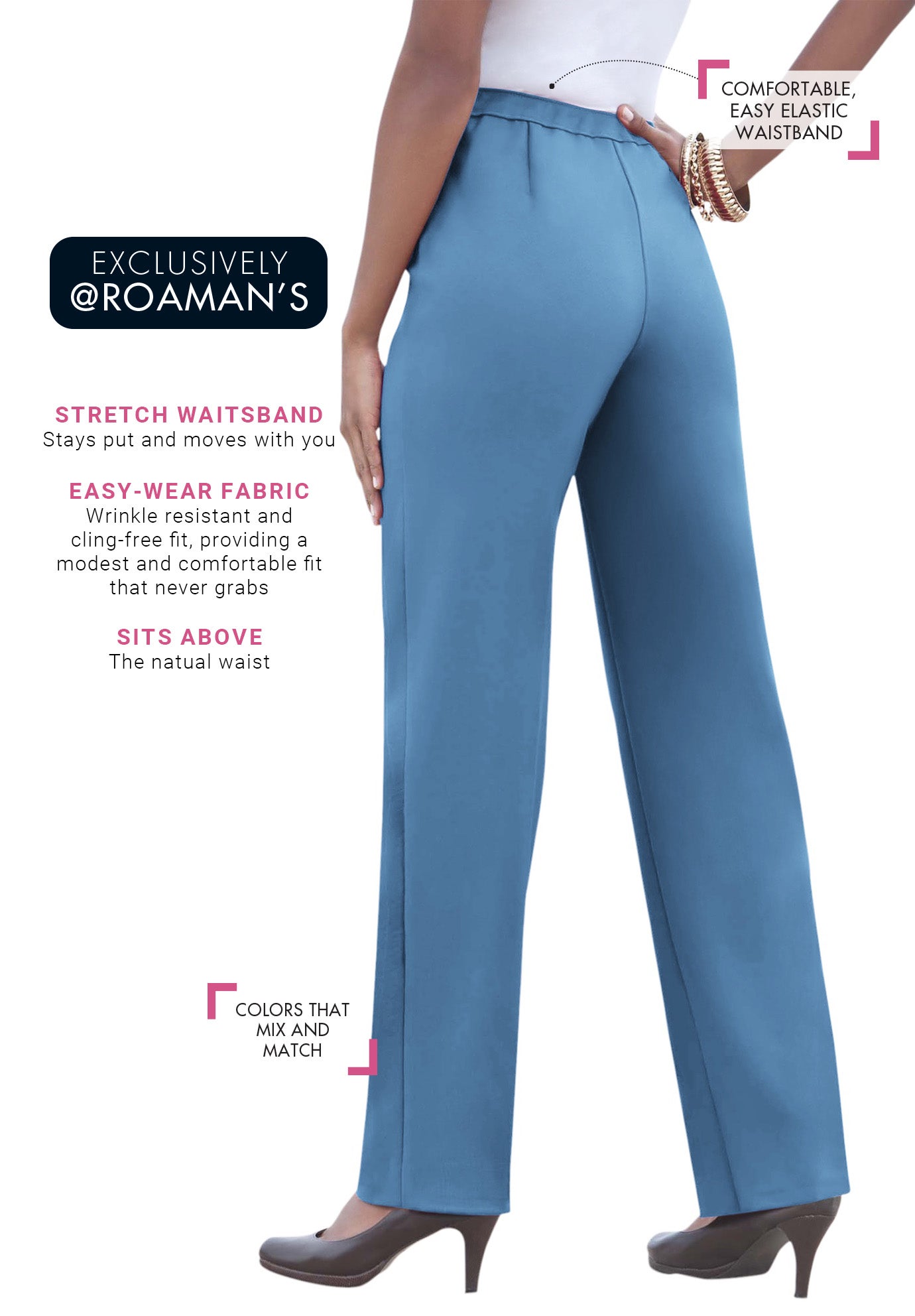 Plus Size Classic Bend Over&reg; Structured Straight Leg Pull-On Pant image number 0