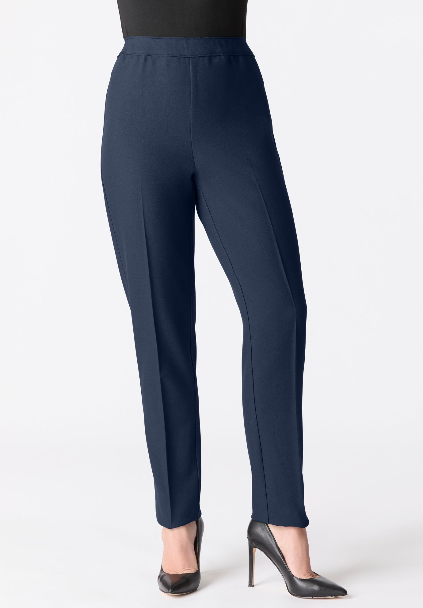Plus Size Classic Bend Over&reg; Structured Straight Leg Pull-On Pant image number 1