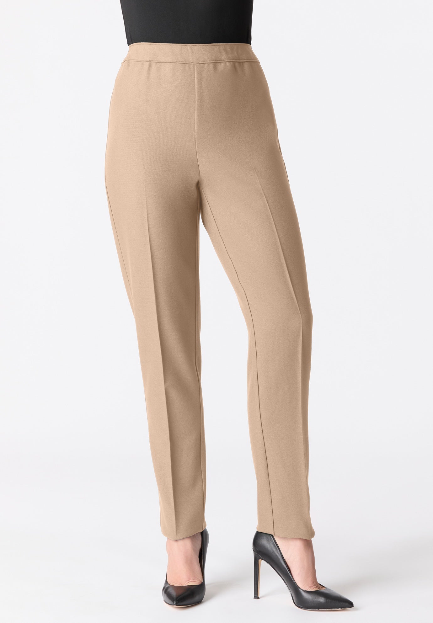 Plus Size Bend Over&reg; Classic Structured Straight-Leg Pull-On Pant image number 1