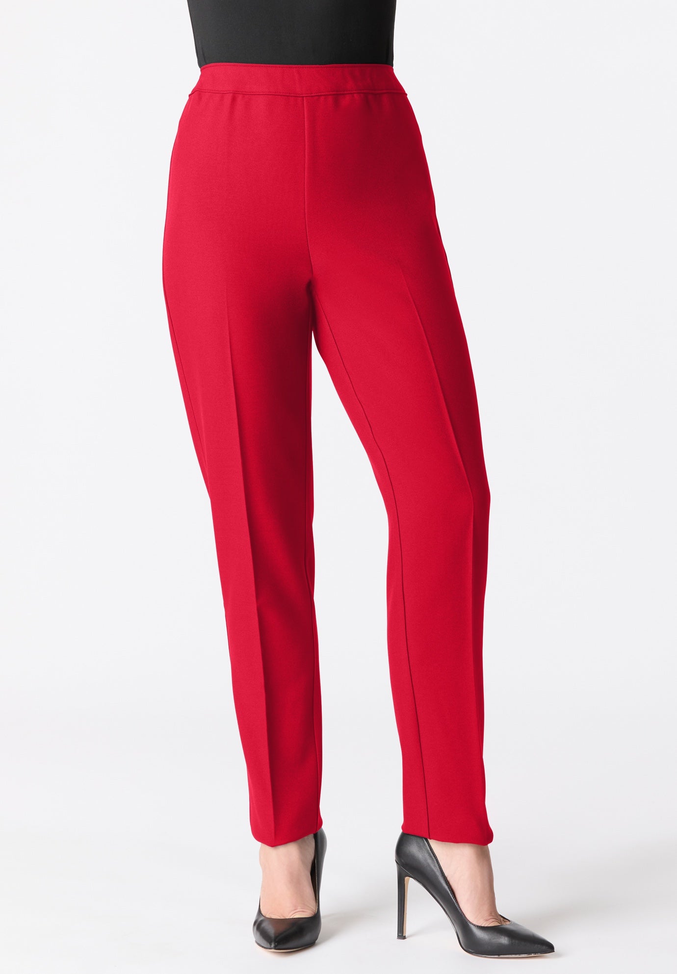 Plus Size Classic Bend Over&reg; Structured Straight Leg Pull-On Pant image number 2