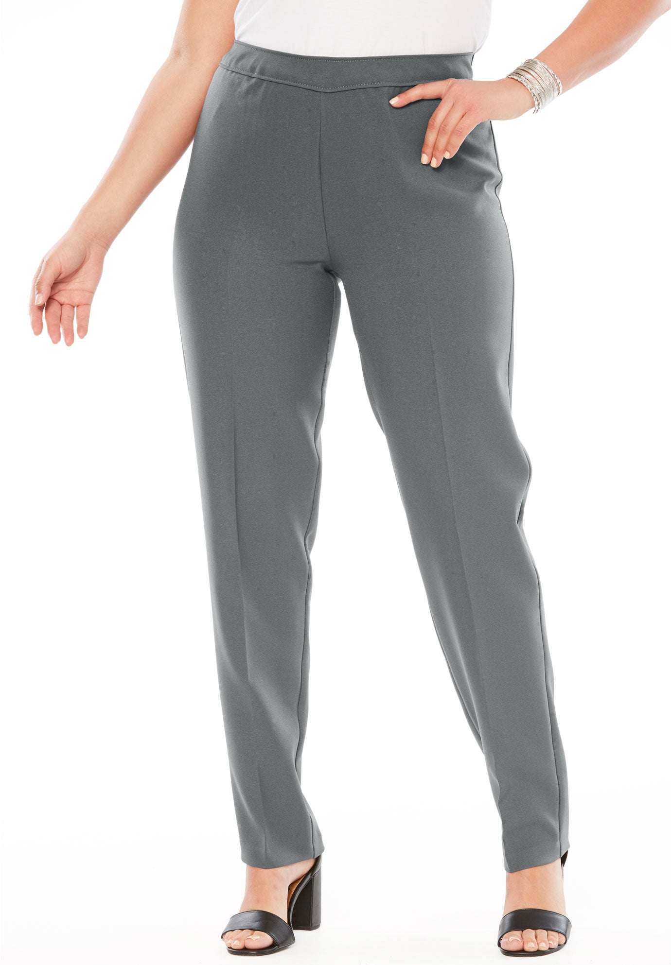 Plus Size Classic Bend Over&reg; Structured Straight Leg Pull-On Pant image number 0