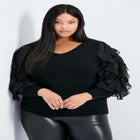 Frill Sleeve Sweater image number 0