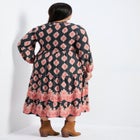 Everlasting Bordered Print Blouson Sleeve Dress image number 1