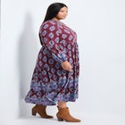 Everlasting Bordered Print Blouson Sleeve Dress image number 1