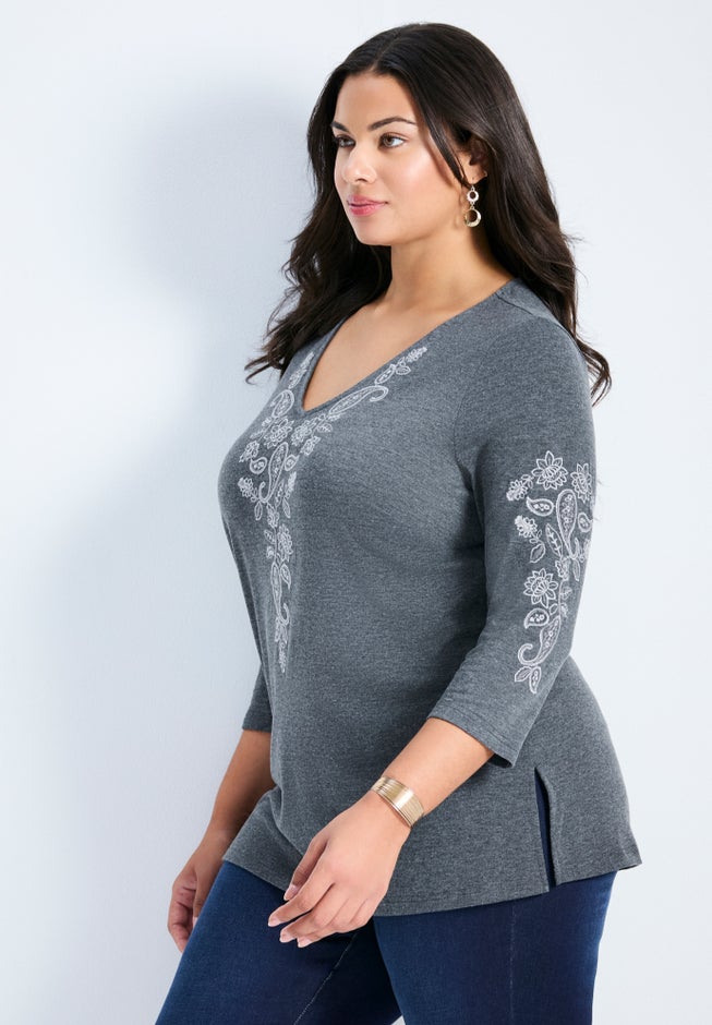 Casey Embroidered Top image number 2