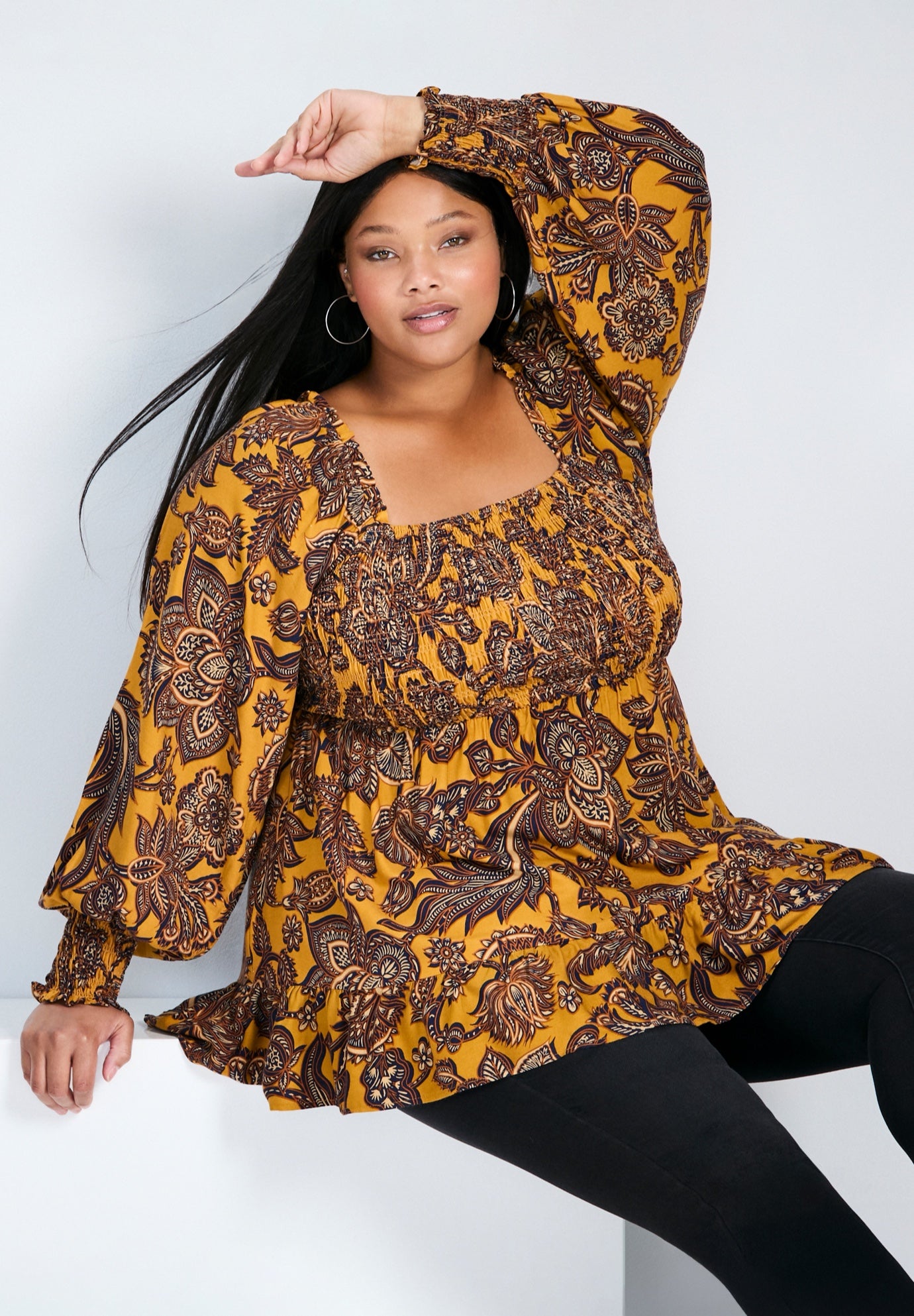 Felicity Shirred Bodice Blouse image number 3