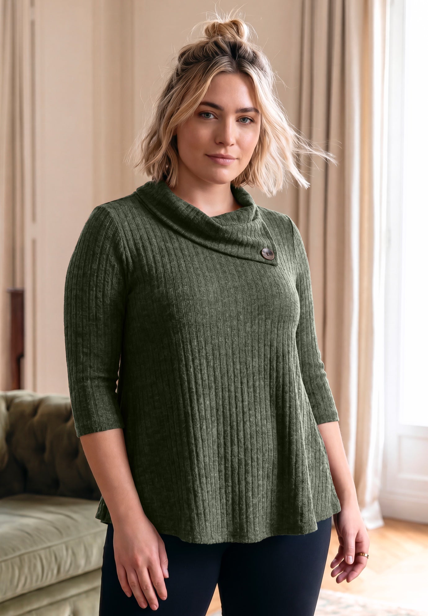 Miley Rib Hacci Button Tunic image number 0