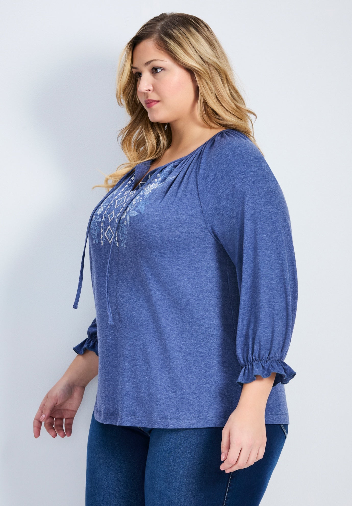 Brie Embroidered Neckline Top image number 2