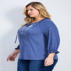 Brie Embroidered Neckline Top image number null