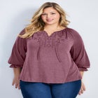 Brie Embroidered Neckline Top image number null