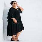 Vicki Textured Dobby Bell Sleeve Dress image number 2