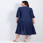 Vicki Textured Dobby Bell Sleeve Dress image number null