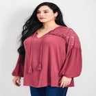 Marcie Lace Yoke Long Sleeve Top image number 2