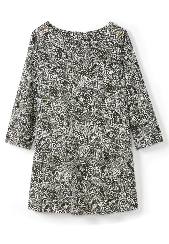 Stretch Cotton Boatneck Tunic image number 1