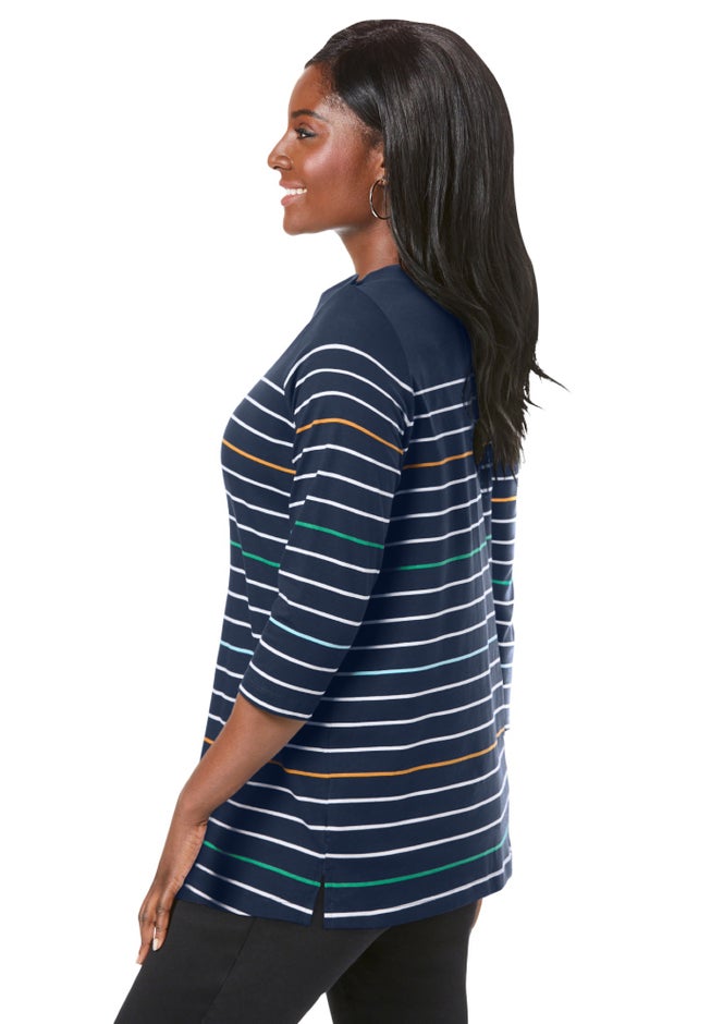 Stretch Cotton Boatneck Tunic image number 2