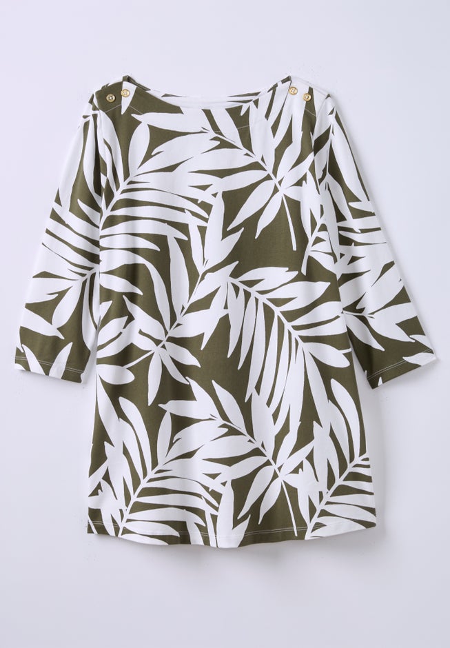 Stretch Cotton Boatneck Tunic image number 3