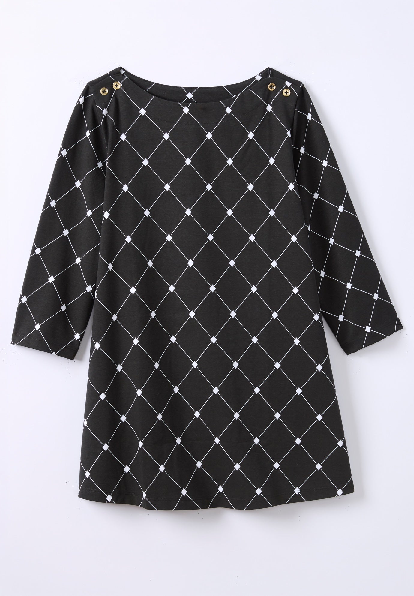 Stretch Cotton Boatneck Tunic image number 3