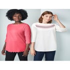 Stretch Cotton Boatneck Tunic image number null