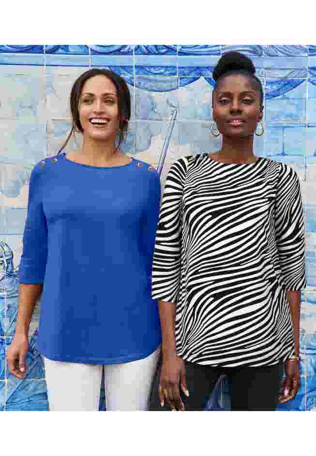 Stretch Cotton Boatneck Tunic image number 5