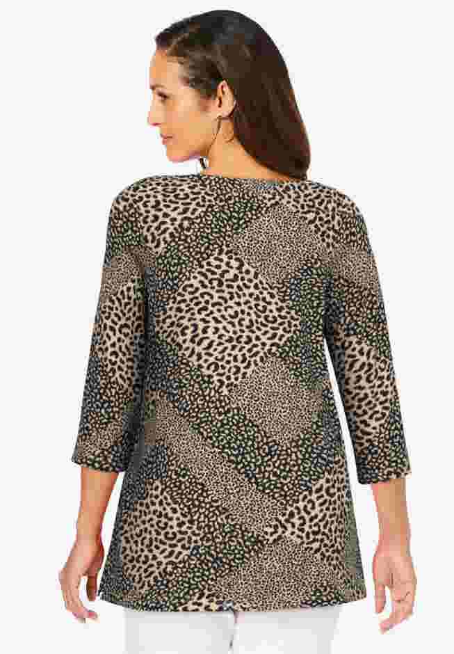 Stretch Cotton Boatneck Tunic image number 1