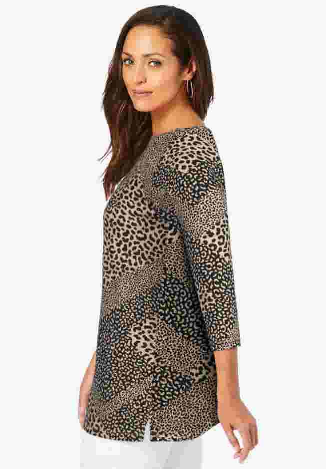 Stretch Cotton Boatneck Tunic image number 2