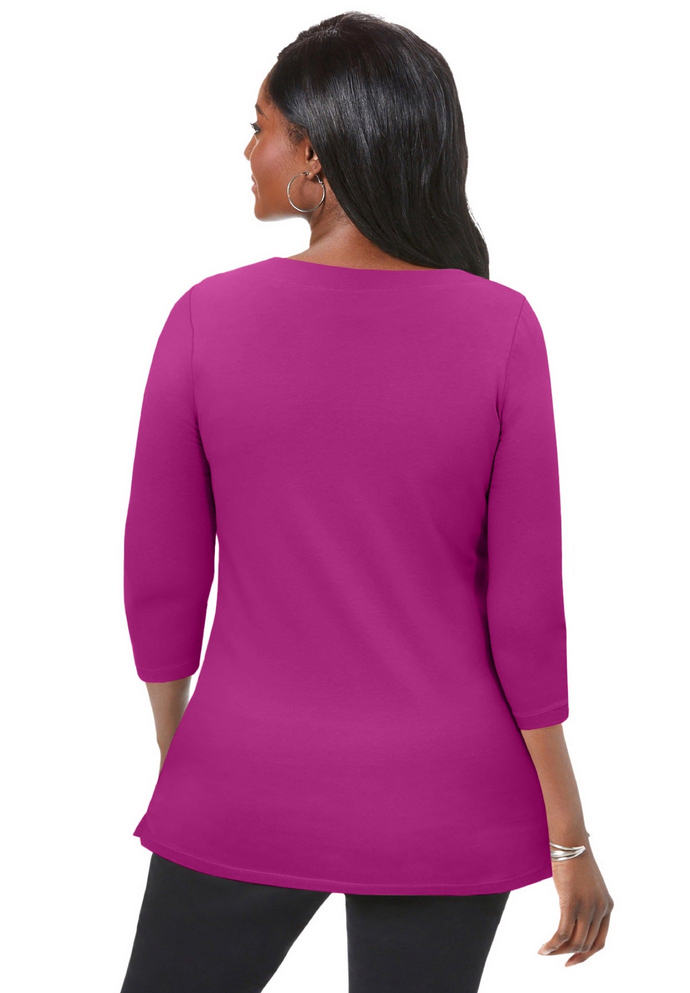 Stretch Cotton Boatneck Tunic image number 2