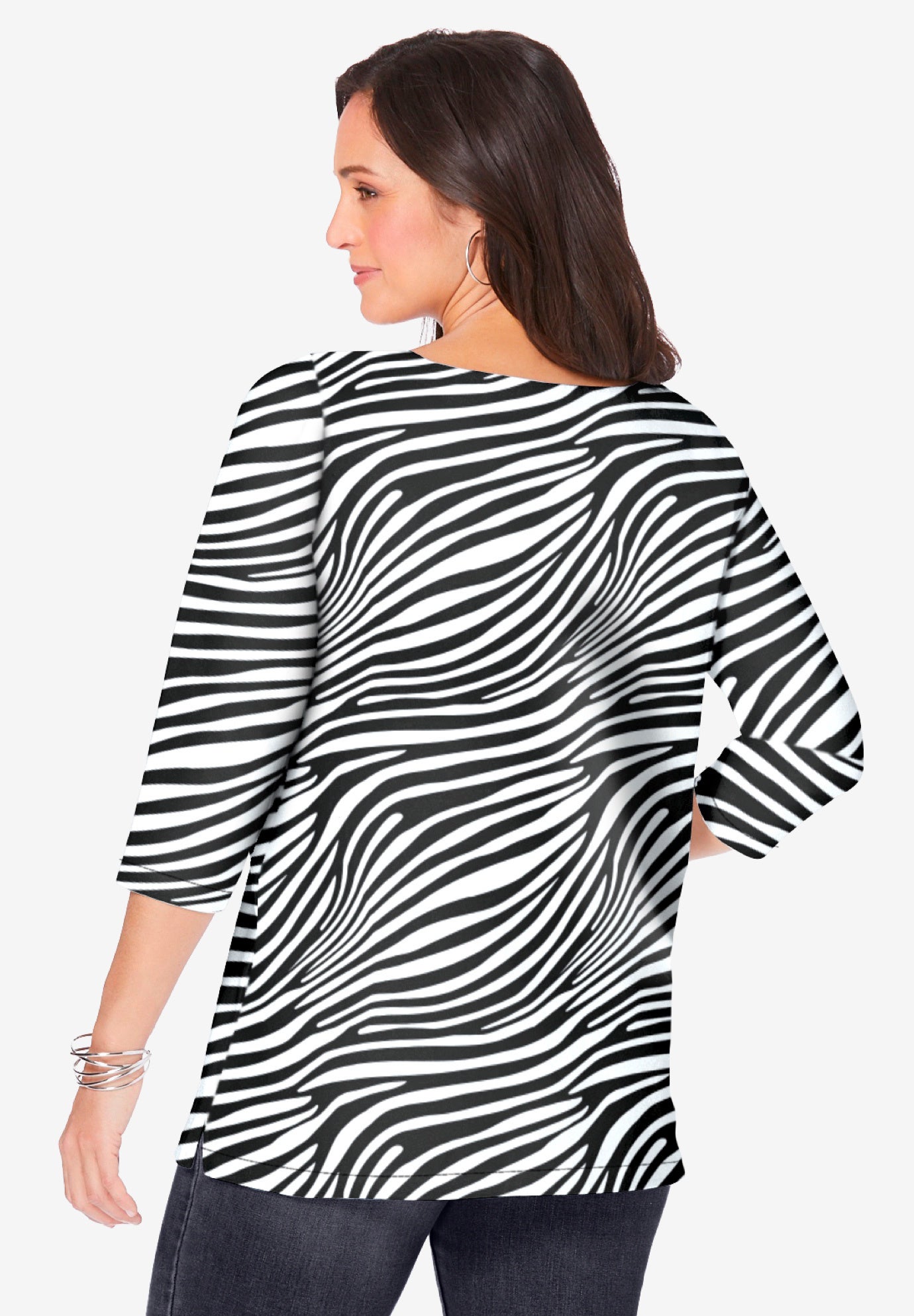 Stretch Cotton Boatneck Tunic image number 2