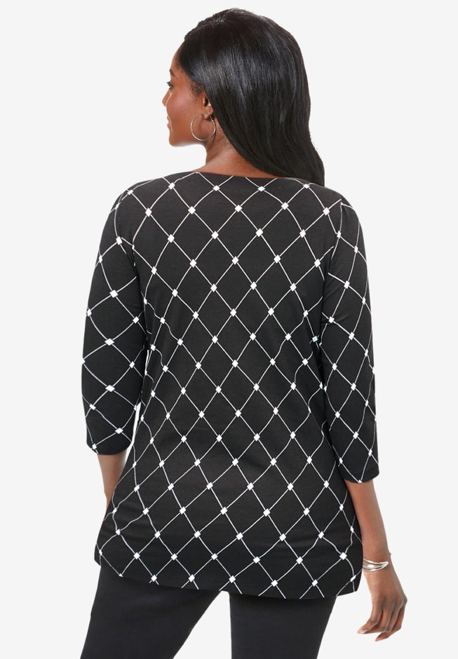 Stretch Cotton Boatneck Tunic image number 2