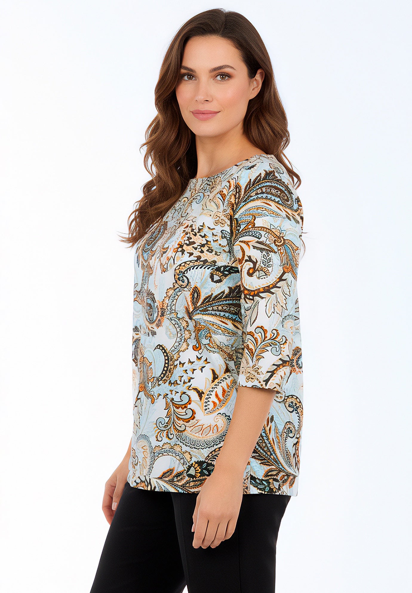 Stretch Cotton Boatneck Tunic image number 2