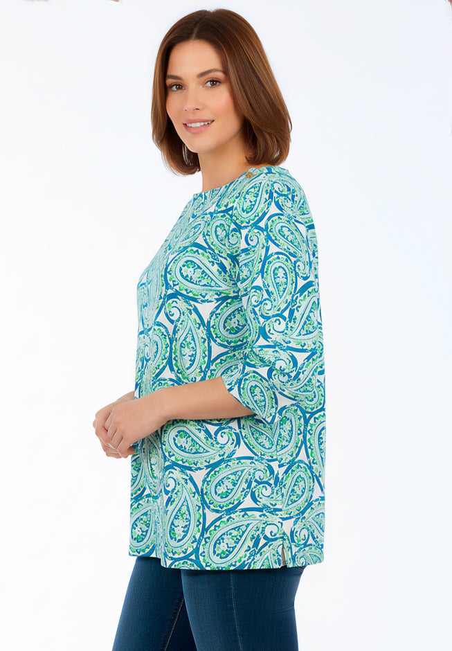 Stretch Cotton Boatneck Tunic image number 3