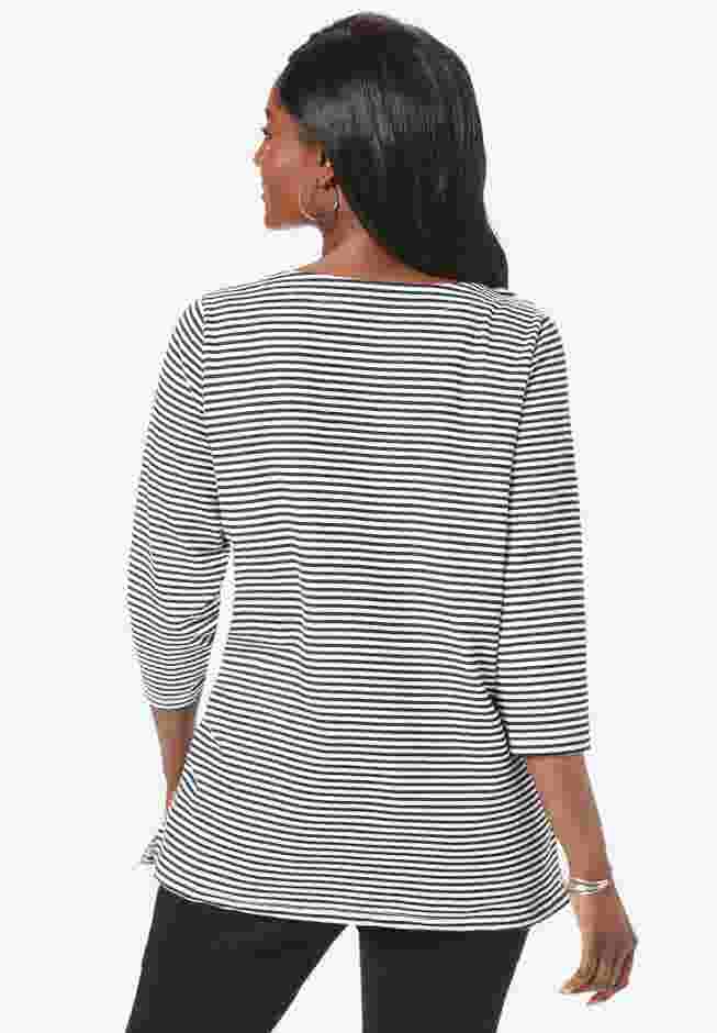 Stretch Cotton Boatneck Tunic image number 1