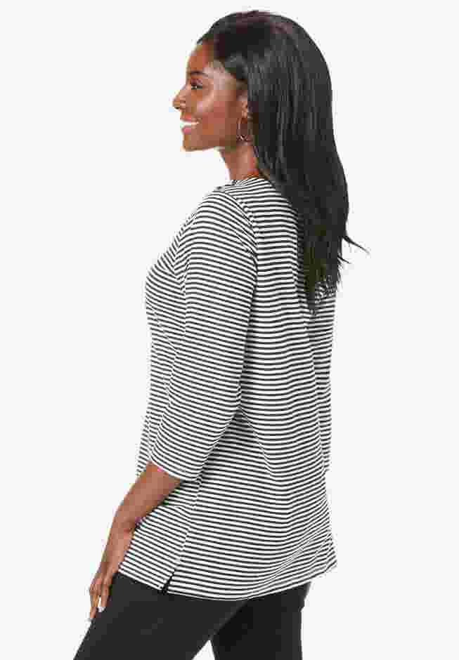 Stretch Cotton Boatneck Tunic image number 2