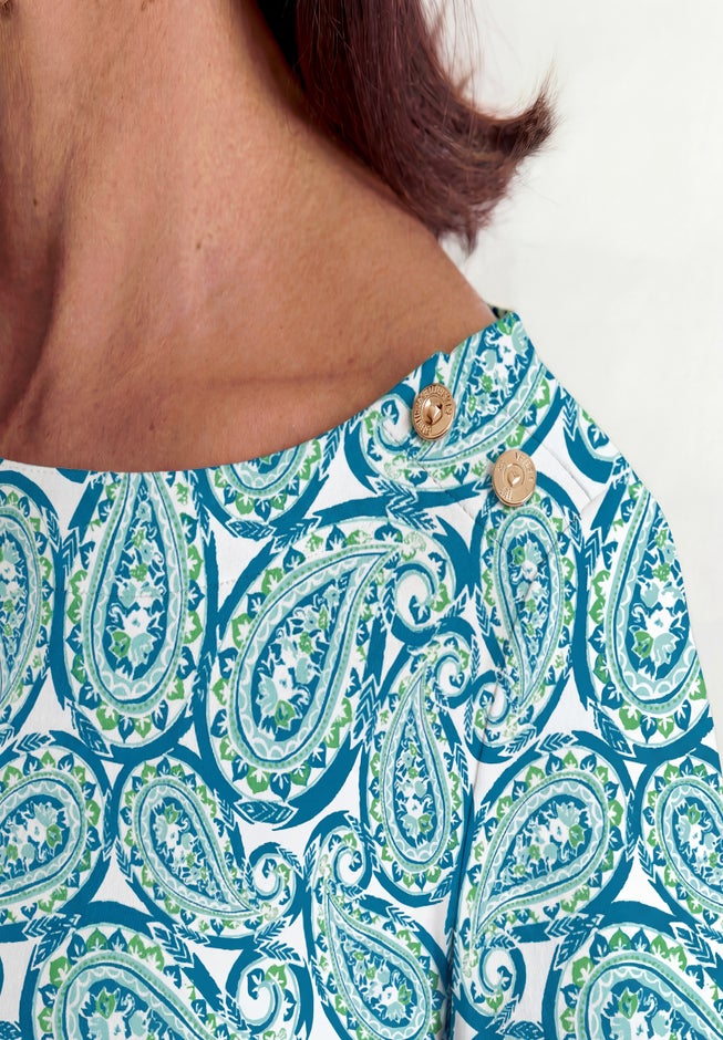 Stretch Cotton Boatneck Tunic image number 2