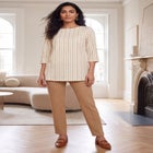 Stretch Cotton Boatneck Tunic image number 0