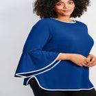 Ivana Contrast Bell Sleeve Top image number 3