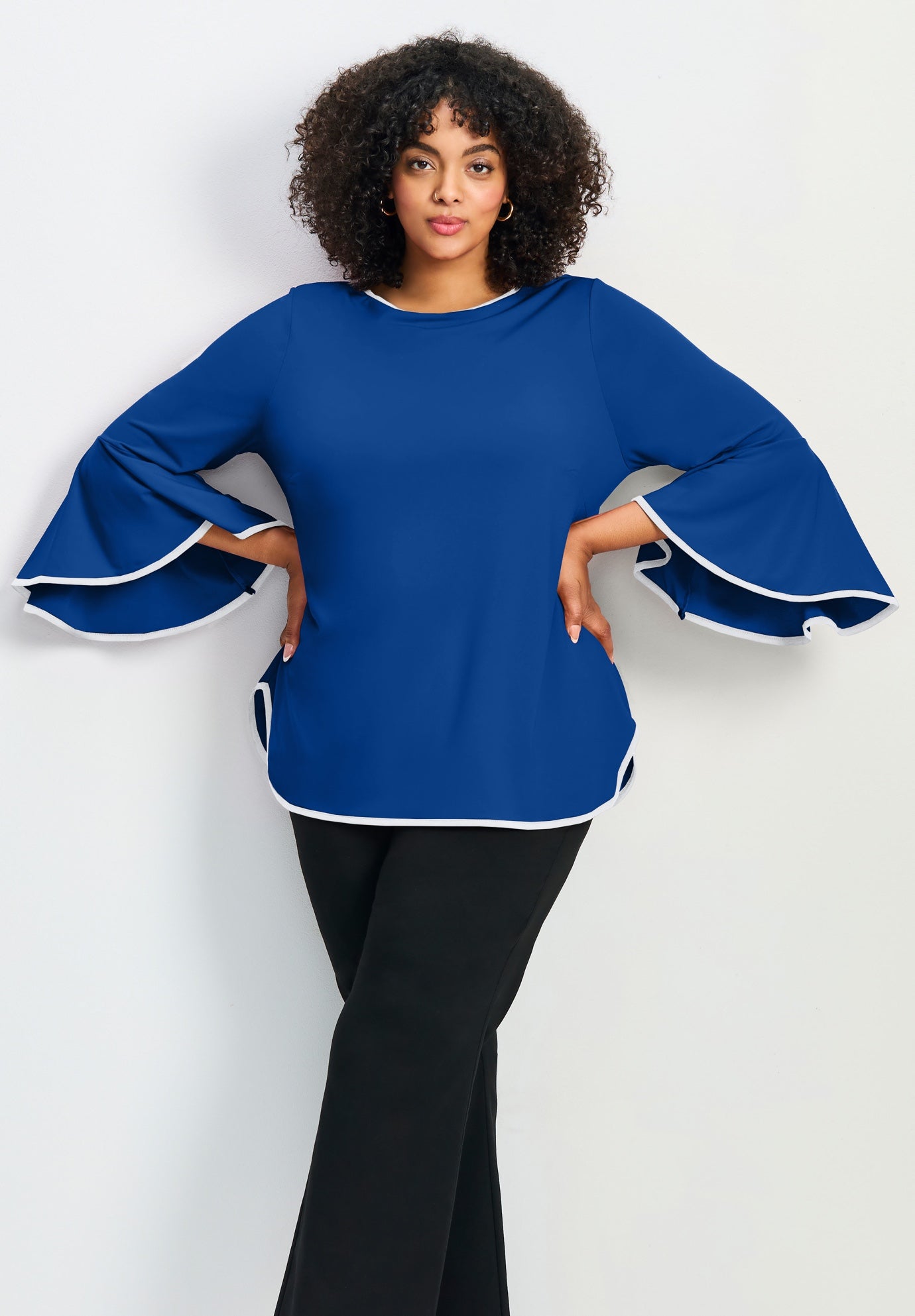 Ivana Contrast Bell Sleeve Top image number 0