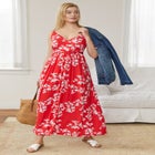 Knit Surplice Maxi Dress image number null